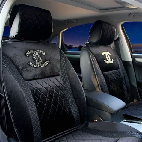 Chanel Gold Kisses Car Seat Covers 